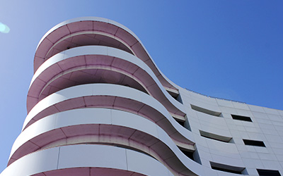 collectif worms eye view of buildings