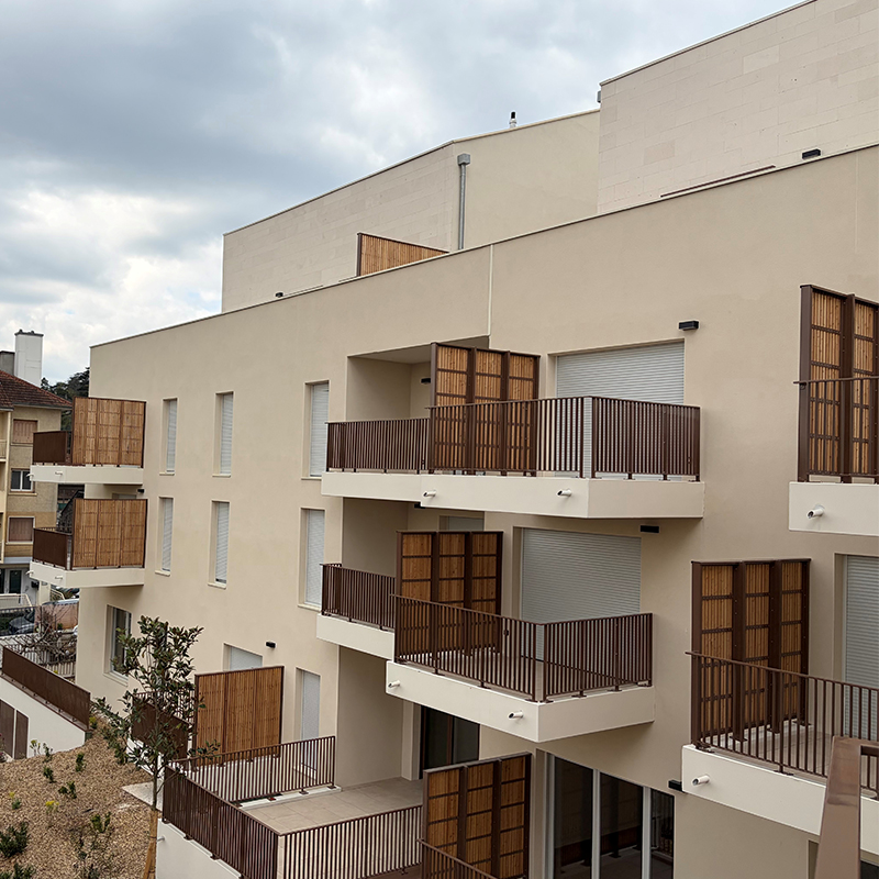 worms eye view of buildings